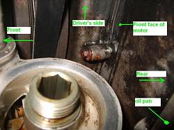 Coolant Leak, STR, - Front, above oil filter-coolantleakmarkup.jpg