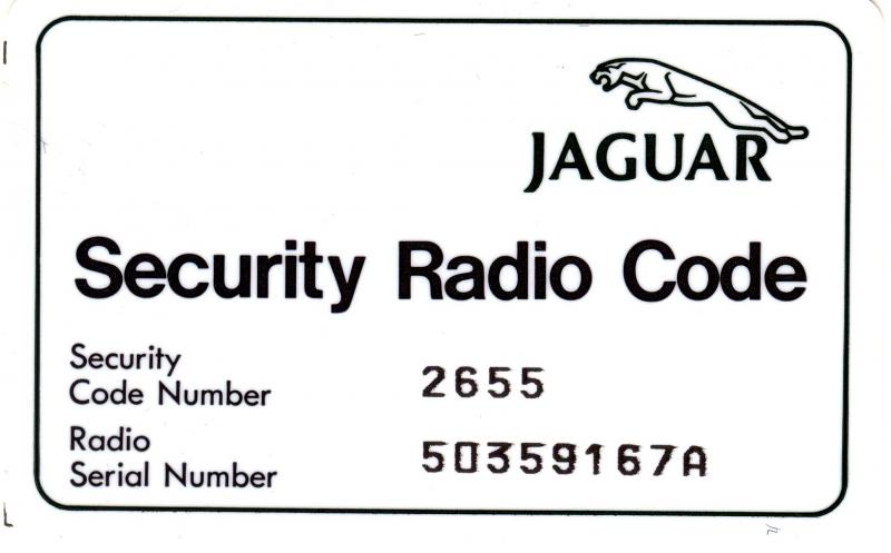 Security Code upon Replacement - Jaguar Forums Jaguar Enthusiasts Forum