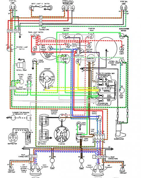 Self Made Colour Coded Xk120 Lhd Dhc, Jaguar Wiring Diagram Color Codes