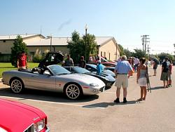 Took the car to Austin Cars and Coffee - Aug 2010-aug-2010-old-dude-sizing-up-my-jag-small-size.jpg