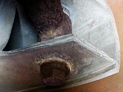 Corrosion at the rear bumper beam...this could be expensive (Photos)-rearbumperbeamboltdriversside_zps7caa6c44.jpg