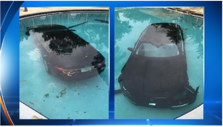 Floridian Plunges 2016 Jaguar XF Into Swimming Pool