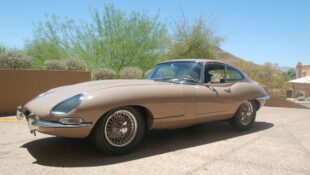 Beautiful Beige E-Type Coupe Surfaces in Arizona